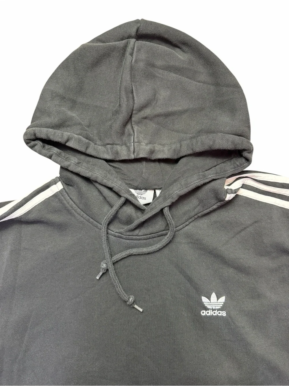 adidas Originals Trefoil 3-Stripes Pullover Hoodie Men's M Black Pockets
